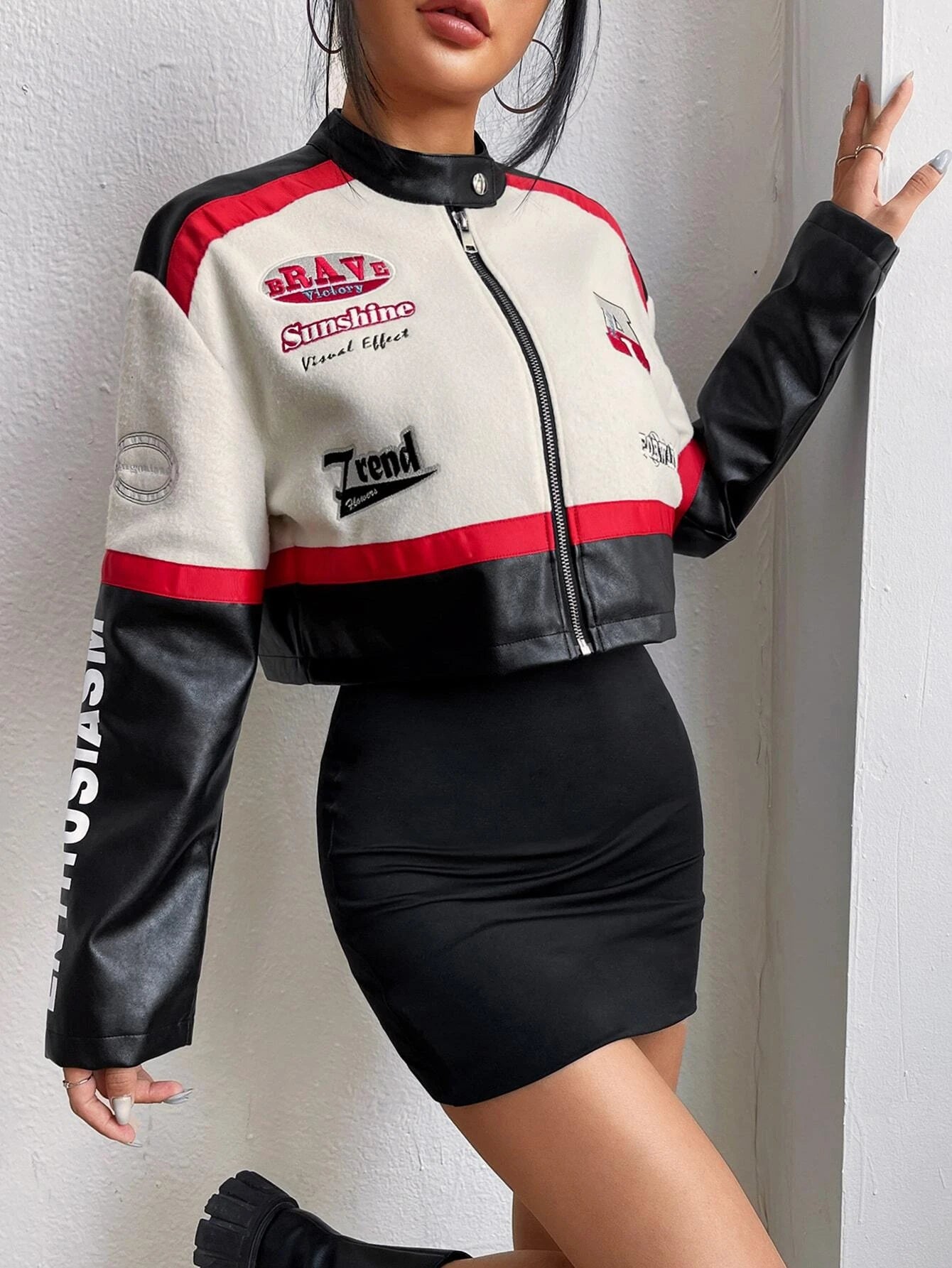 Graphic Crop Jacket