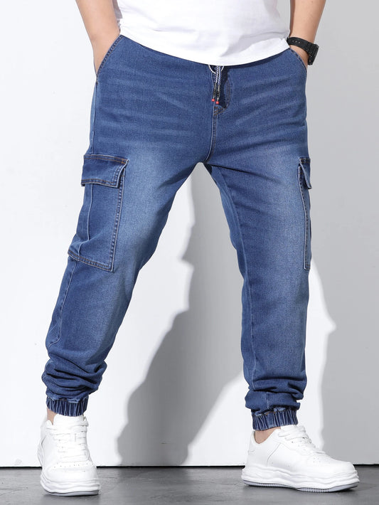FAVEN blue cargo jogger pants