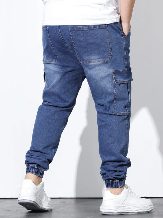 FAVEN blue cargo jogger pants