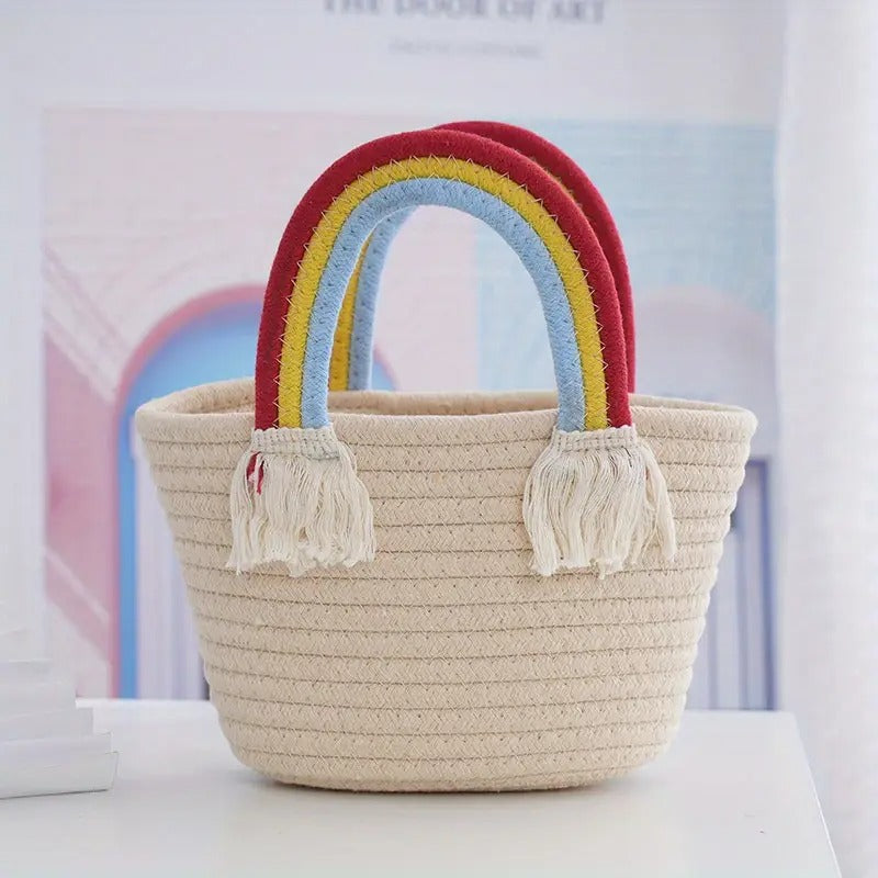 Rainbow Handle Tote Bag