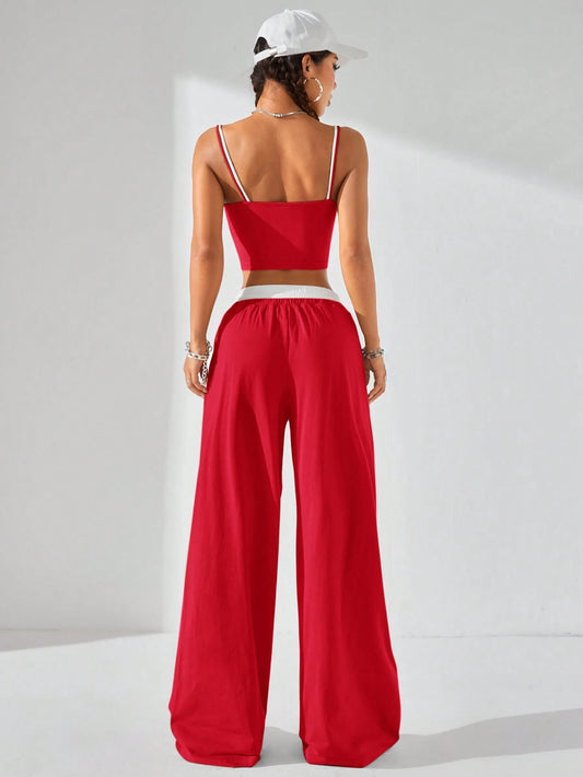 Casual Knit Tank Tops & Sweatpants Sets