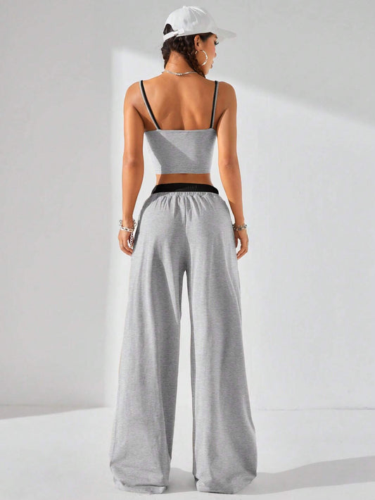 Casual Knit Tank Tops & Sweatpants Sets