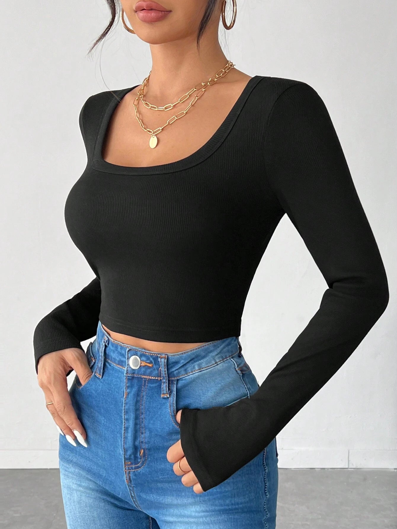 Square Neck Crop Tee