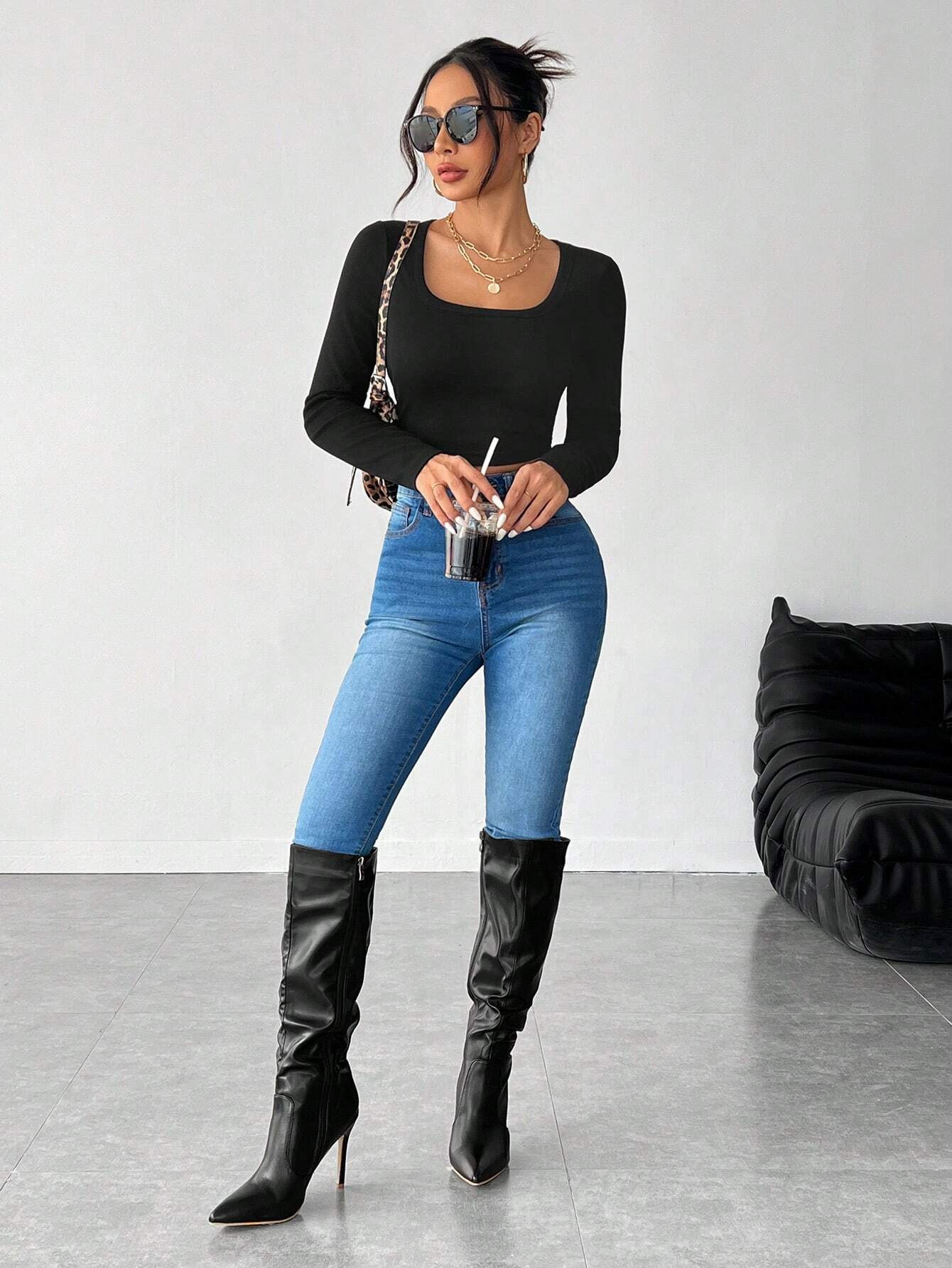 Square Neck Crop Tee