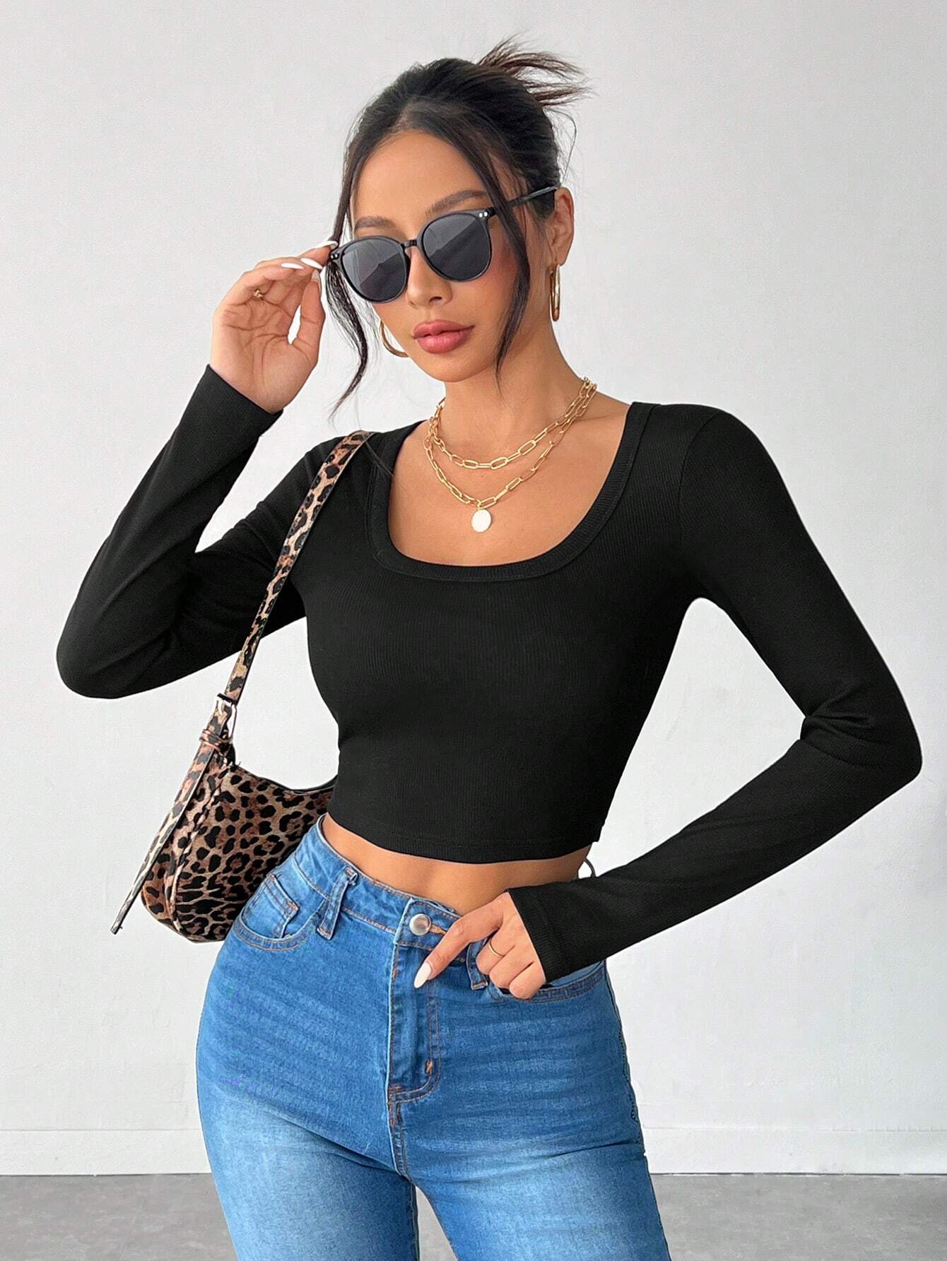 Square Neck Crop Tee