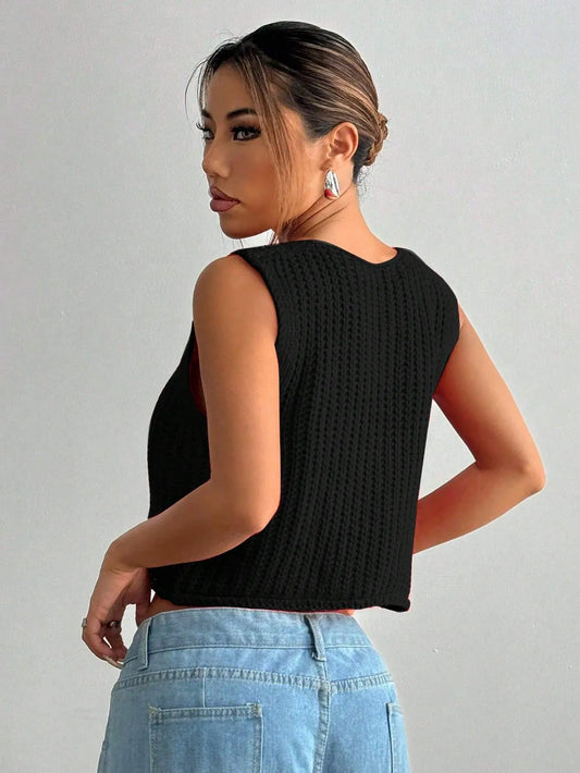 Pocket Thick Knitted Vest