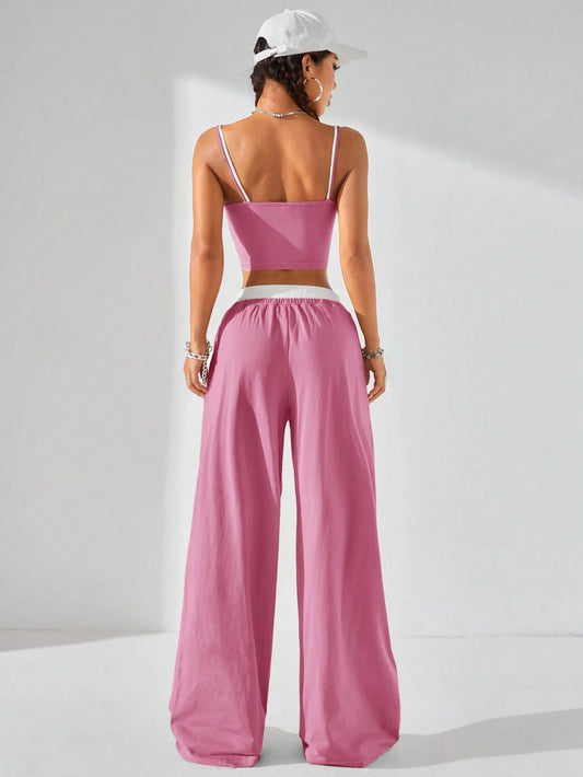 Casual Knit Tank Tops & Sweatpants Sets