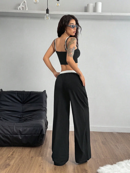 Casual Knit Tank Tops & Sweatpants Sets