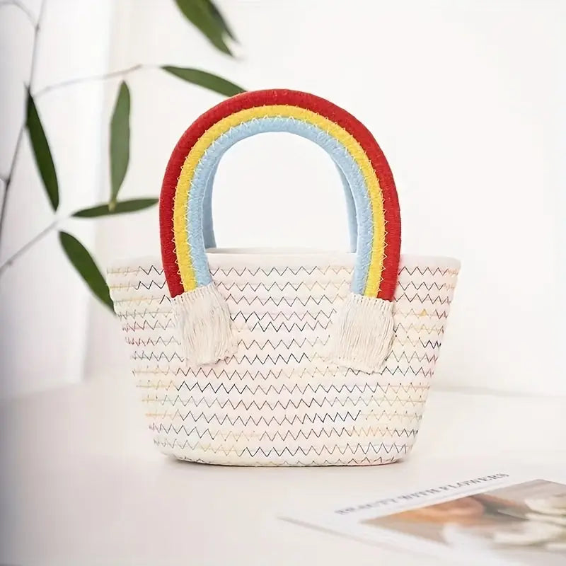 Rainbow Handle Tote Bag