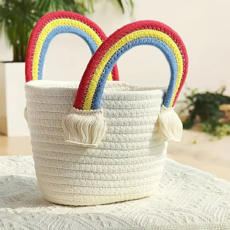 Rainbow Handle Tote Bag