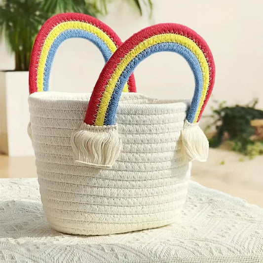 Rainbow Handle Tote Bag