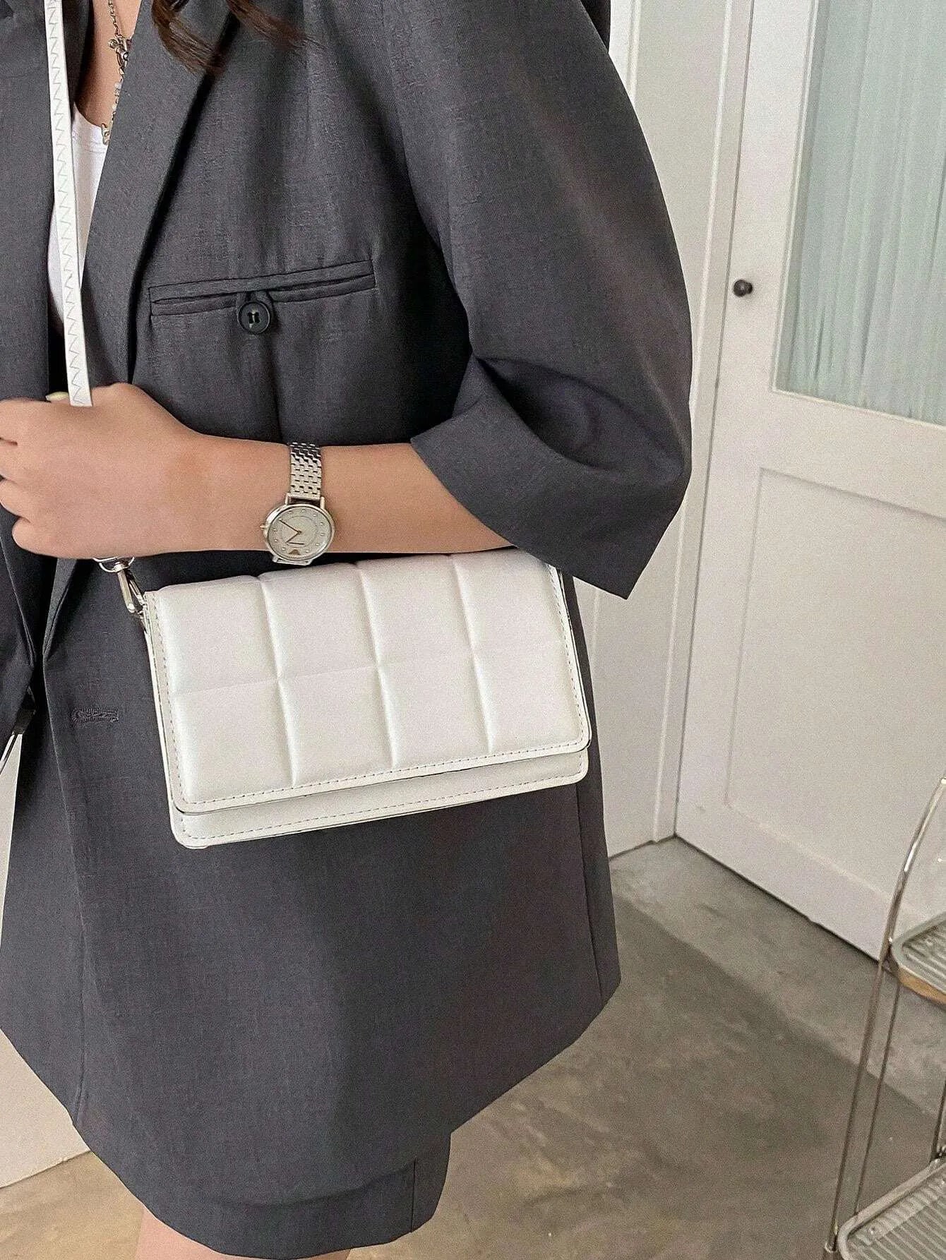 Minimalist Mini Checkered Shoulder Bag