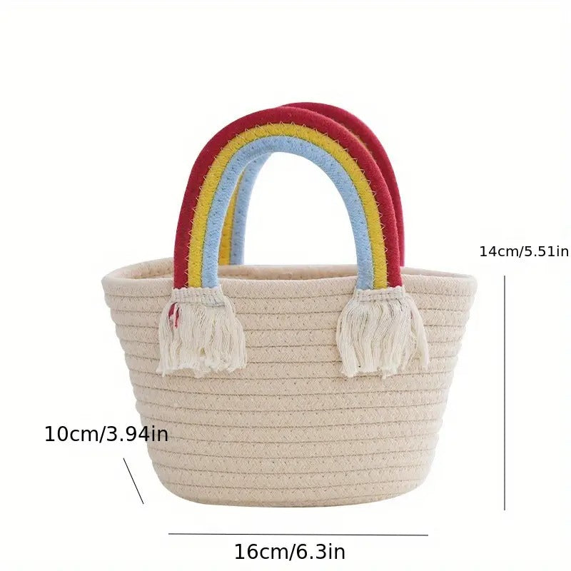 Rainbow Handle Tote Bag