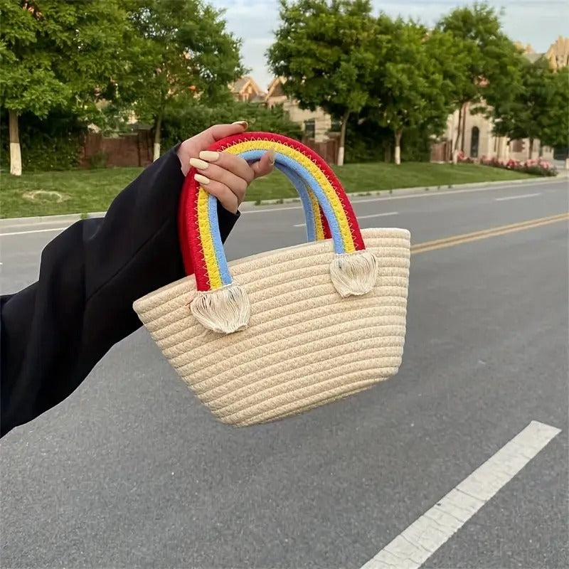 Rainbow Handle Tote Bag