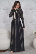 Long-sleeved quilted maxi dress