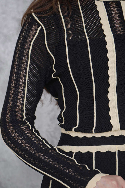 Long-sleeved quilted maxi dress