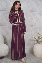 Long-sleeved quilted maxi dress