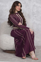 Long-sleeved quilted maxi dress