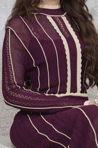 Long-sleeved quilted maxi dress