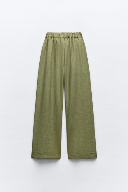 Belted Wide Leg Pants