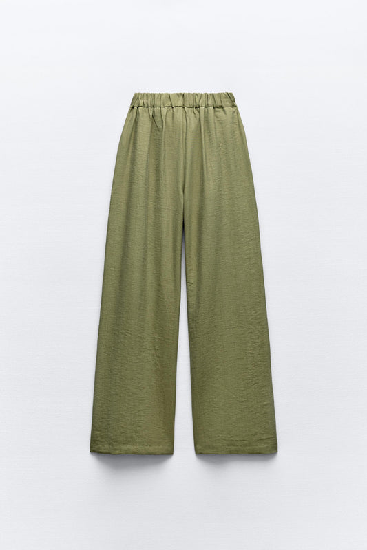 Belted Wide Leg Pants