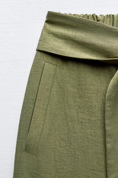 Belted Wide Leg Pants