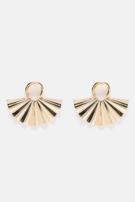 Fan-shaped Stud Earrings