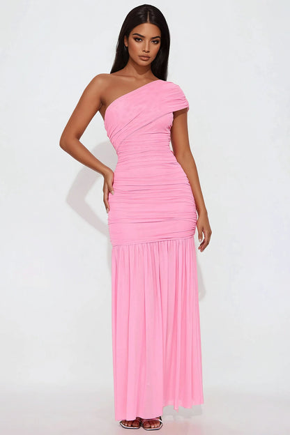 Ruched Slit Fitted Sheath Cocktail Dress