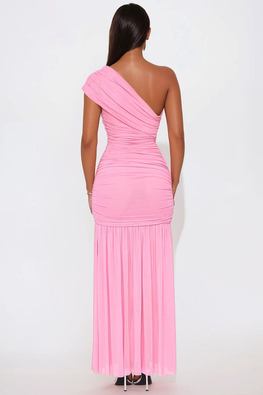 Ruched Slit Fitted Sheath Cocktail Dress