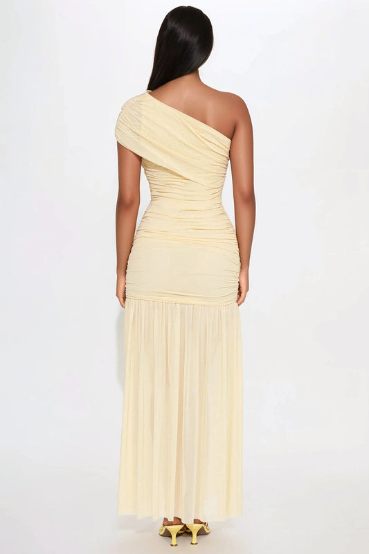 Ruched Slit Fitted Sheath Cocktail Dress