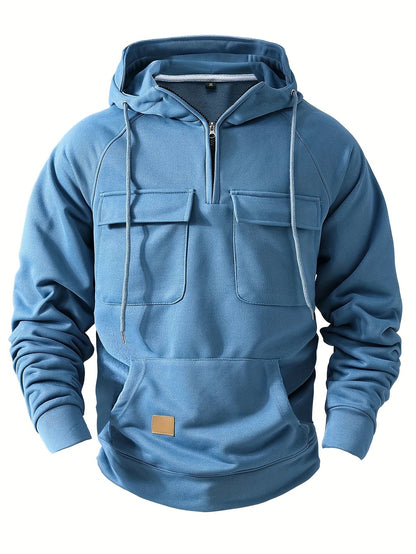 Half-Zip Cargo Sweatshirt