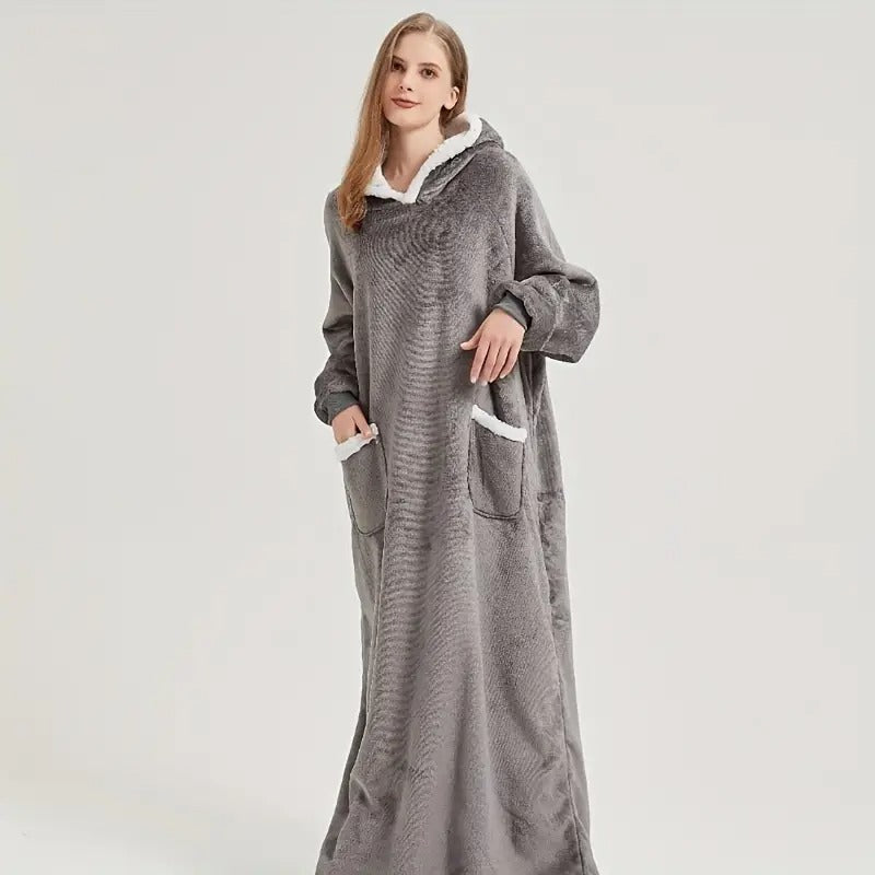 Cozy Plush Hooded Gown