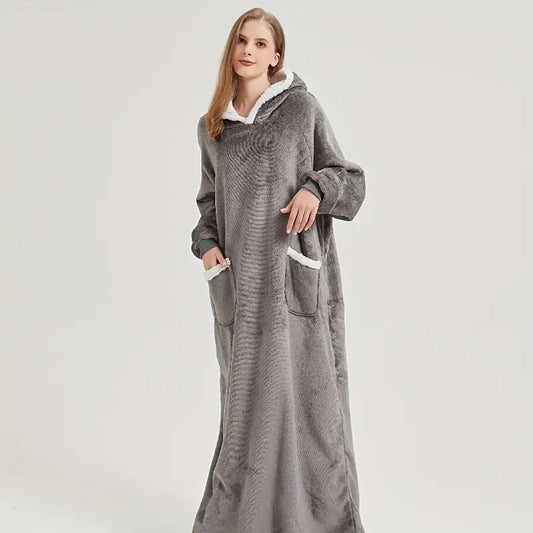 Cozy Plush Hooded Gown