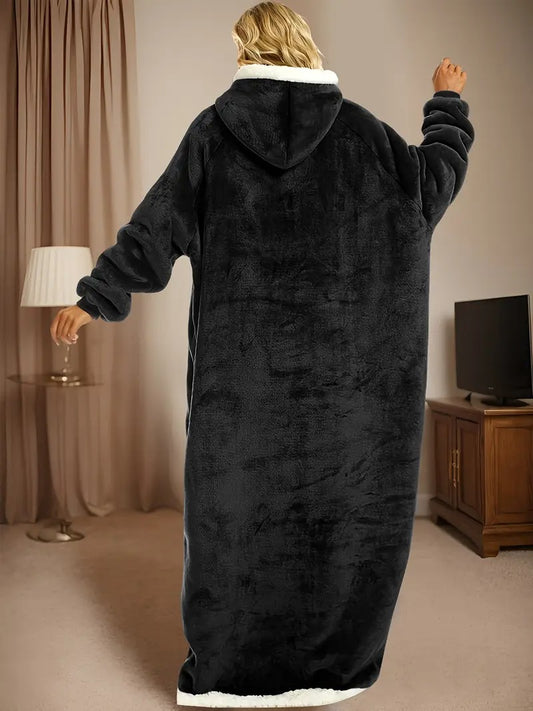 Cozy Plush Hooded Gown