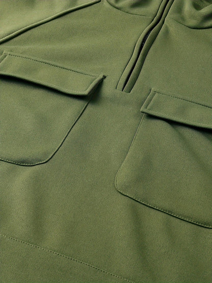 Half-Zip Cargo Sweatshirt
