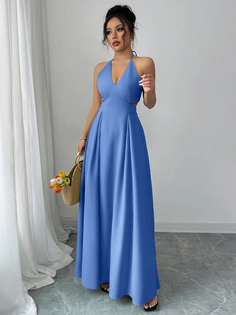 Backless V-Neck A-Line Dress
