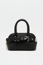Brown handbag with a strap on a white background