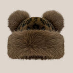 Vintage Leopard Mongolian Fur Hat