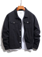 Button Front Solid Denim Jacket