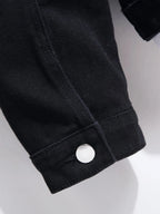 Button Front Solid Denim Jacket