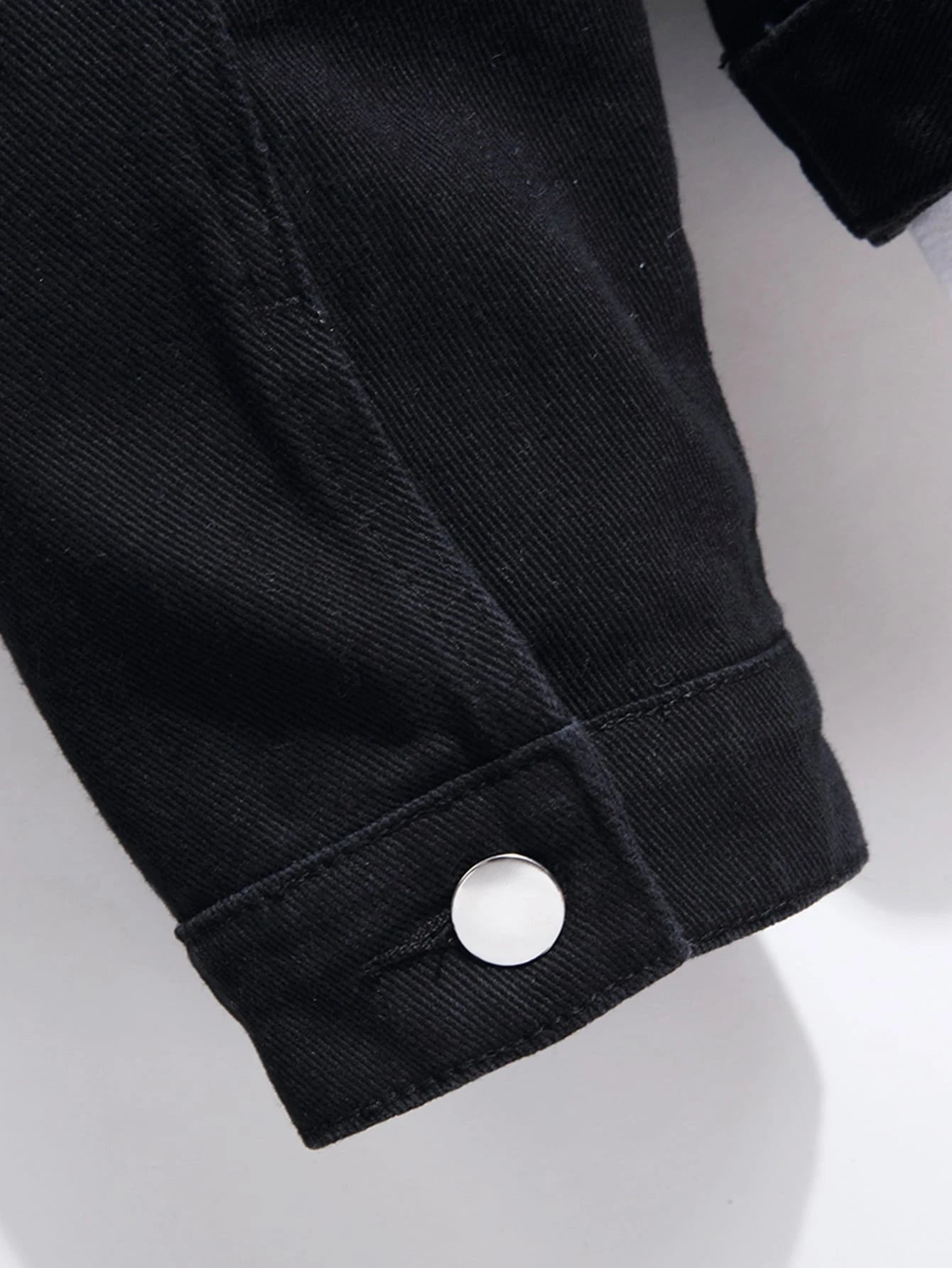 Button Front Solid Denim Jacket