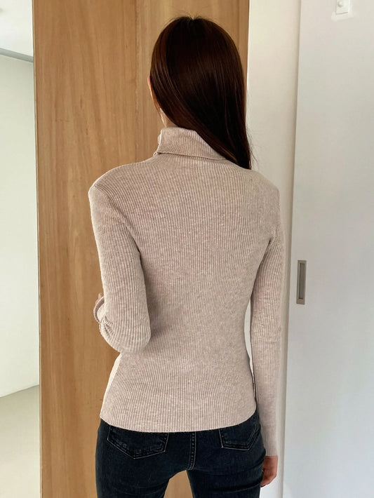 Ribbed Knit Turtleneck