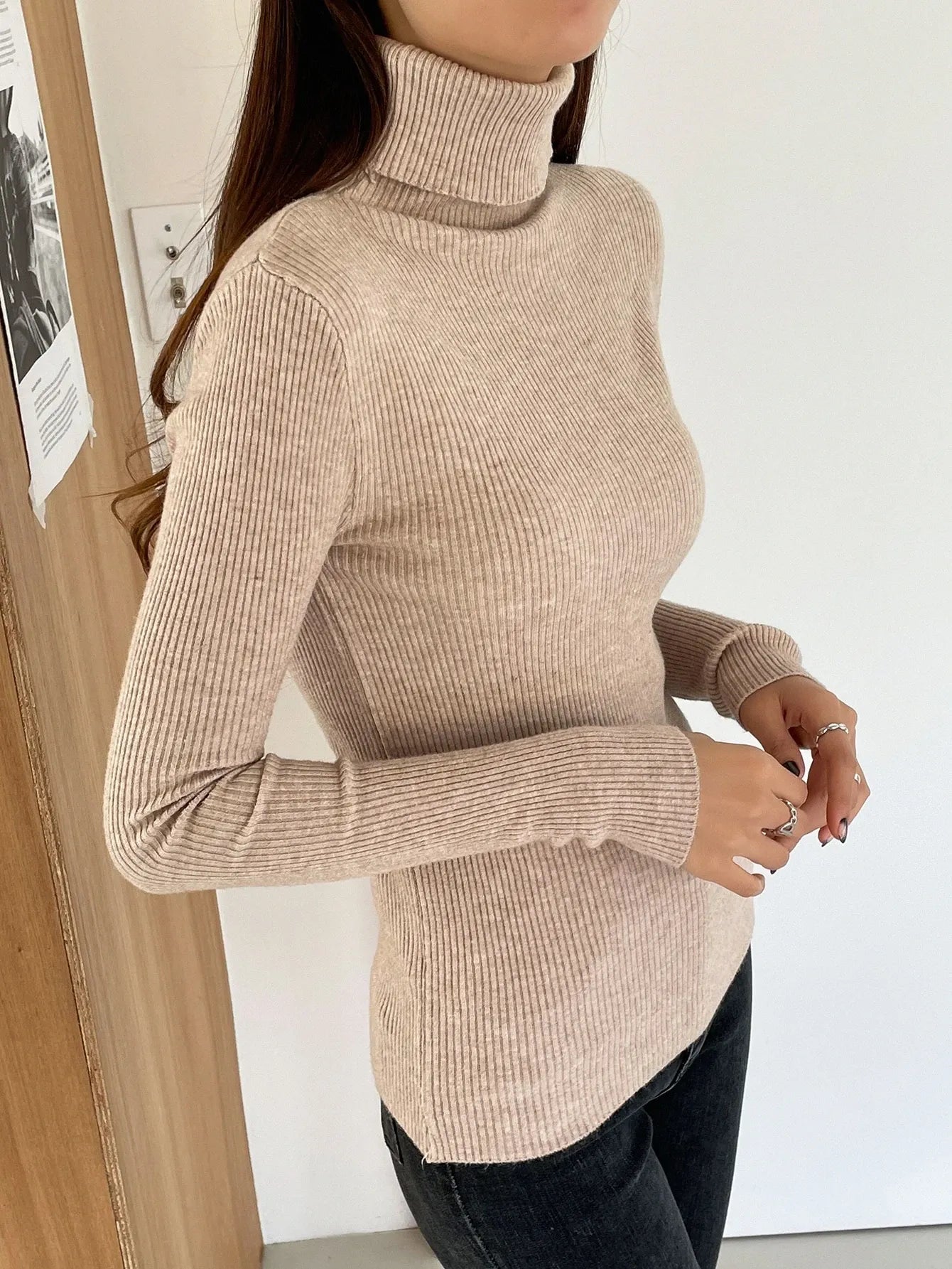 Ribbed Knit Turtleneck