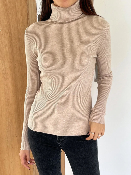 Ribbed Knit Turtleneck