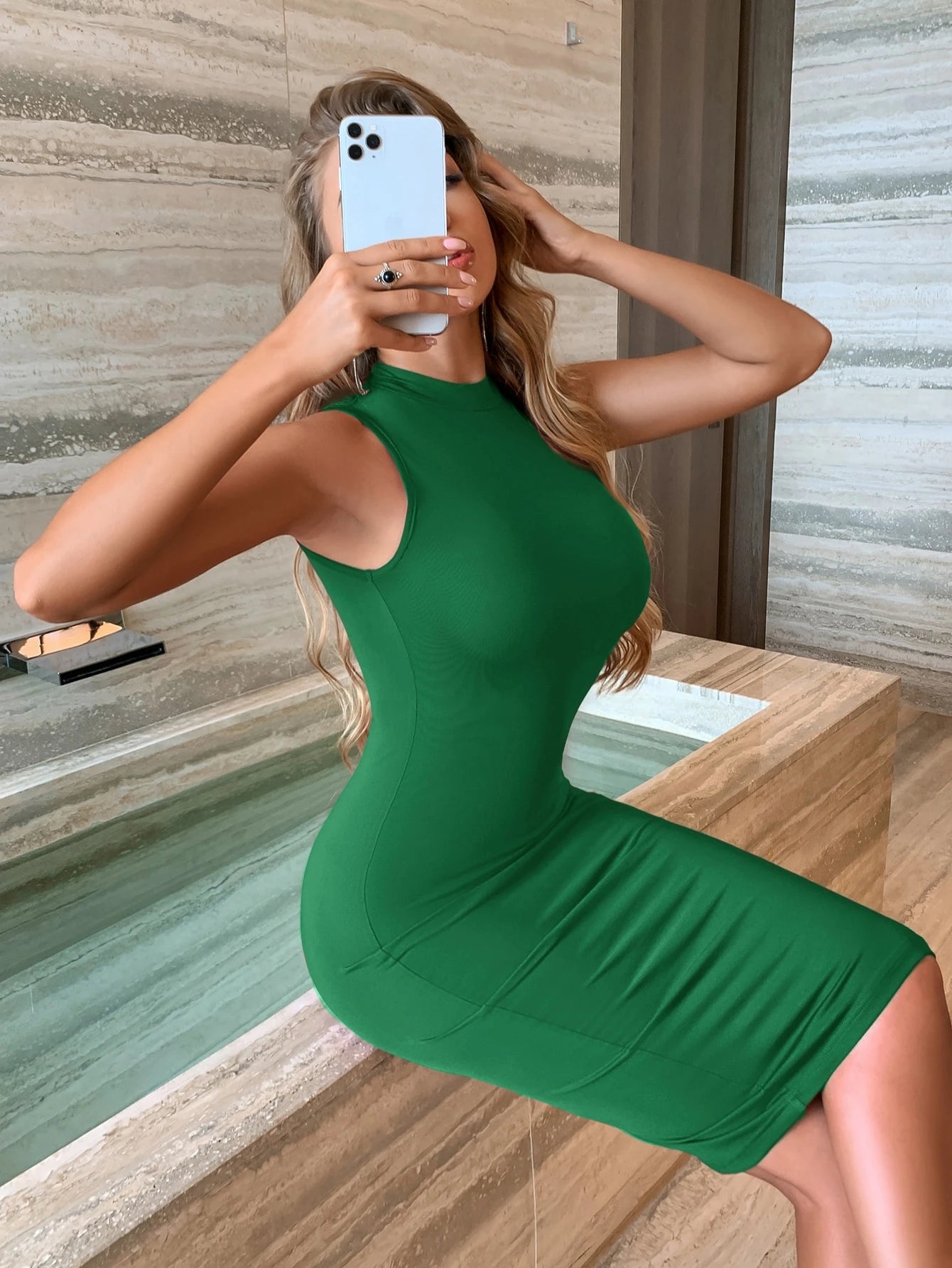 Mock Neck Bodycon Dress