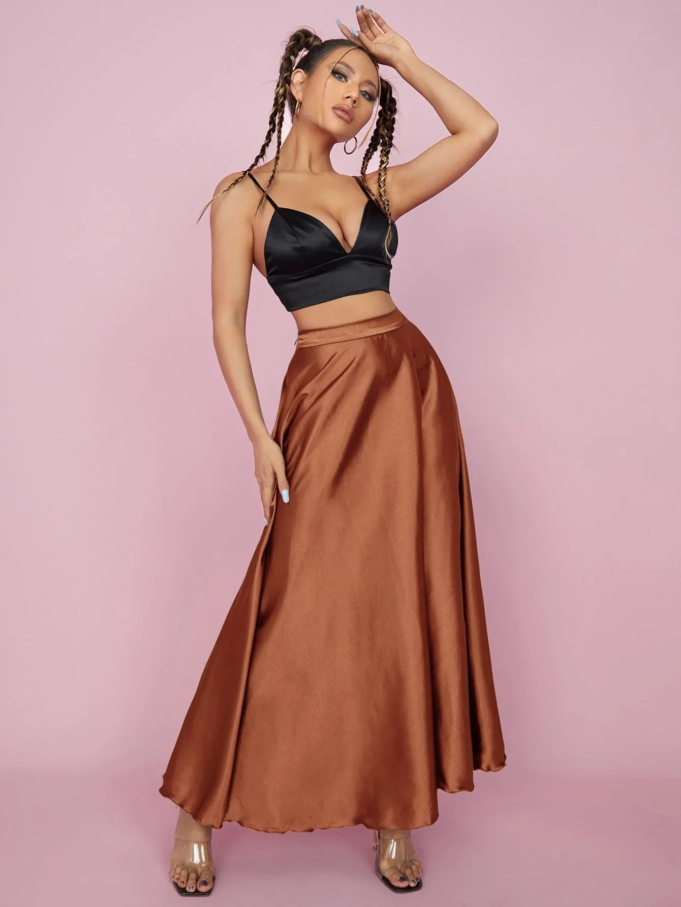 PETITE High Waist Flared  Skirts