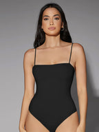 Solid Backless Cami Bodysuit