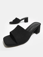 Knit Chunky Heeled Sandal