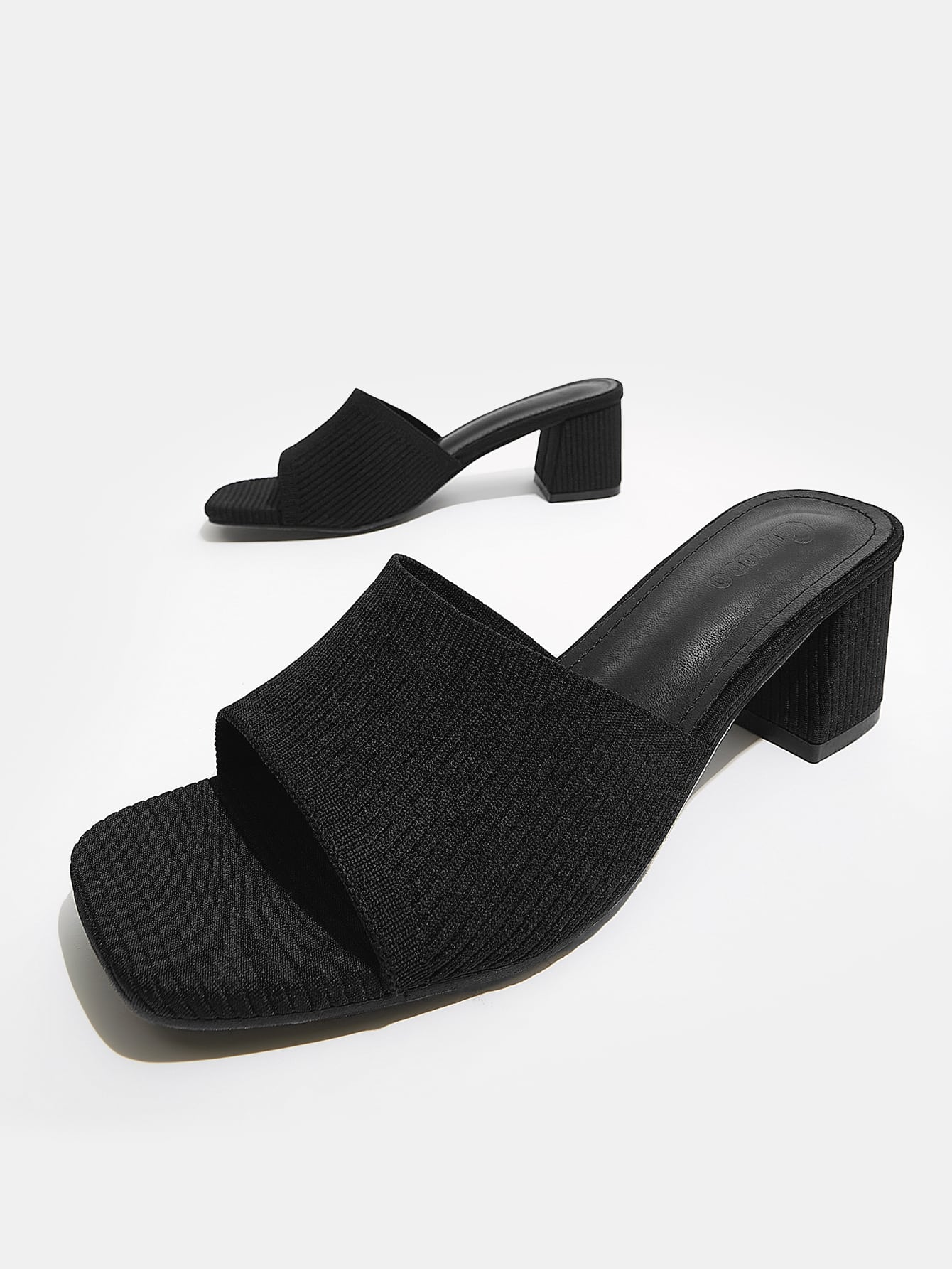 Knit Chunky Heeled Sandal