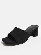 Knit Chunky Heeled Sandal